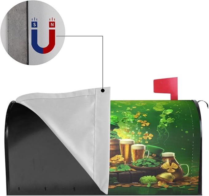 St. Patrick's Day Mailbox Covers Magnetic Letterbox Covers 21x18 Inch for Garden Outdoor Decoration