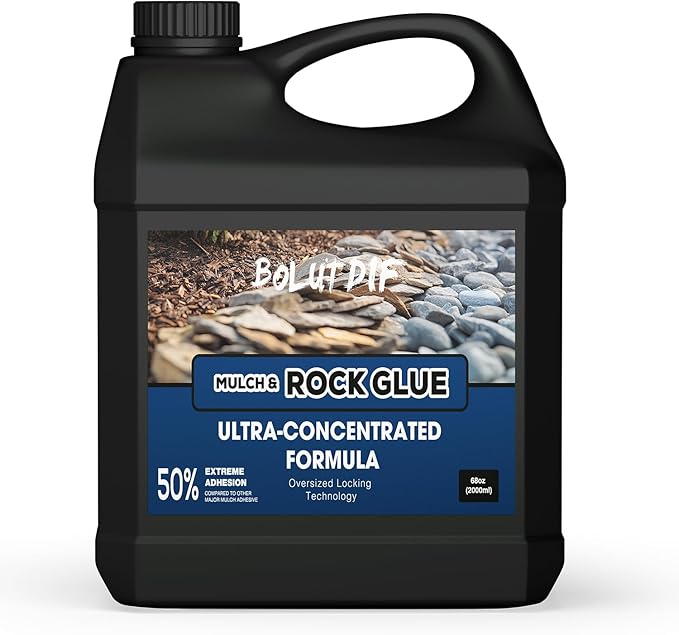 68 OZ Mulch Glue for Landscaping, Rock Glue for Landscaping and Stabilizing Mulch and Pea Gravel, Lasts up to 3 Years, Non Toxic, Fast Drying, Ready to Use