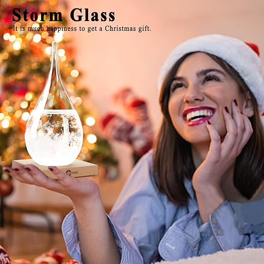Storm Glass Cool Unusual Gifts Storm Glass Weather Predictor Snow Globes for Adults Galileo Thermometer Indoor Creative Forecast Nordic Style Decorative Weather Gifts