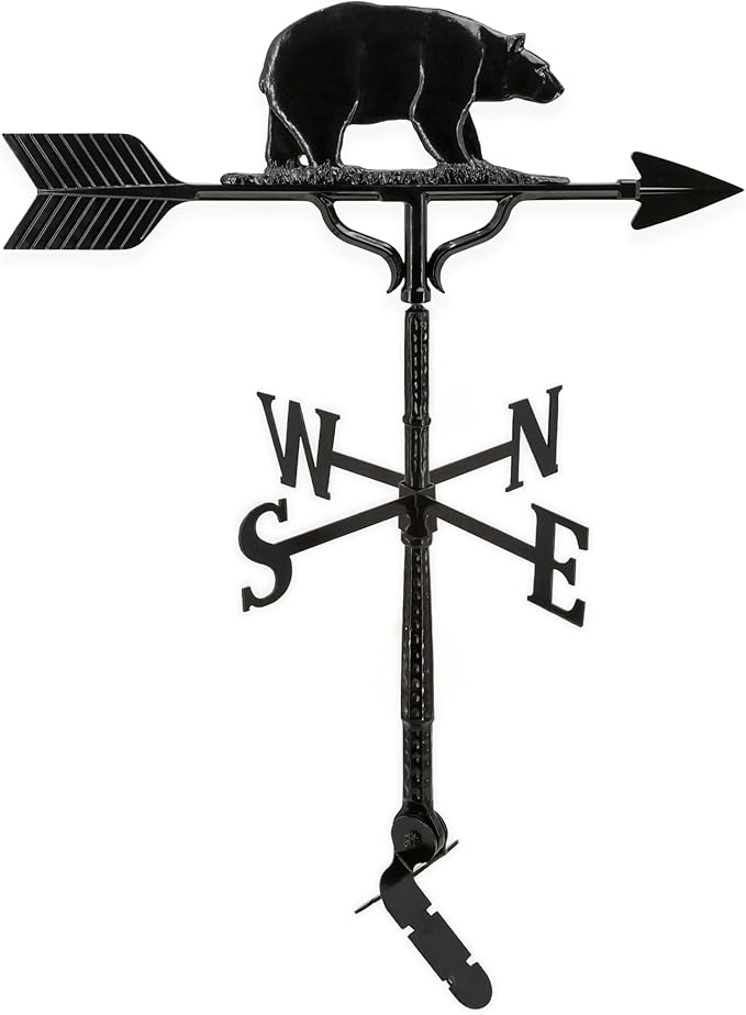 Montague Metal Products 32-Inch Weathervane with Satin Black Bear Ornament