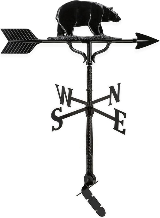 Montague Metal Products 32-Inch Weathervane with Satin Black Bear Ornament