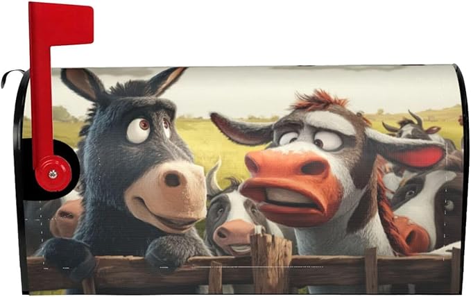 Funny Farmhouse Mailbox Covers Magnetic Letterbox Covers 21x18 Inch for Garden Outdoor Decoration