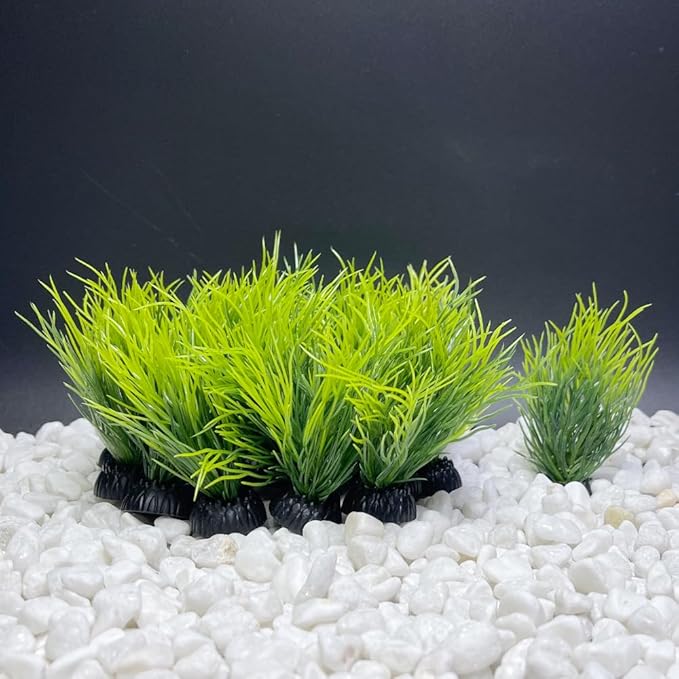Smoothedo-Pets Aquarium Plants Fish Tank Decorations Small Size/2inch Ornament Plastic Artificial Plant Goldfish Waterscape Fish Hides Mini Grass Set (20pcs/Green)