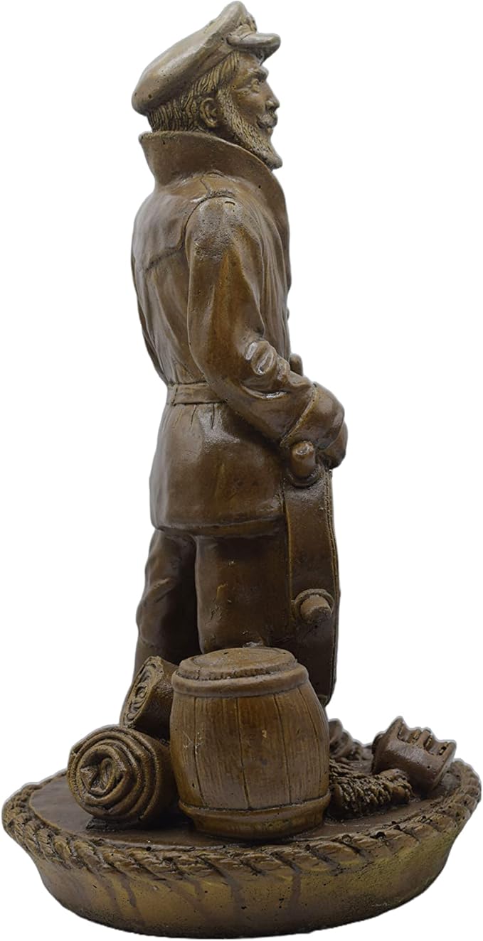 16" Sea Captain at Helm-16 Tall x 9" w x 9" d- Autumn Wheat