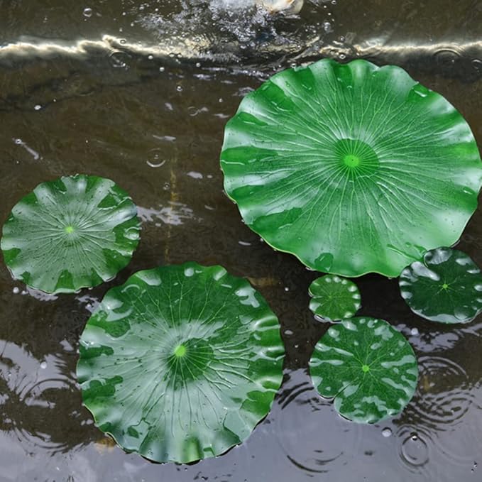 DOITOOL 3Pcs Artificial Floating Foam Lotus Leaves 23.6 Inch Large Artificial Water Lily Pads Ornaments for Patio Fish Pond Pool Aquarium Decor, Green