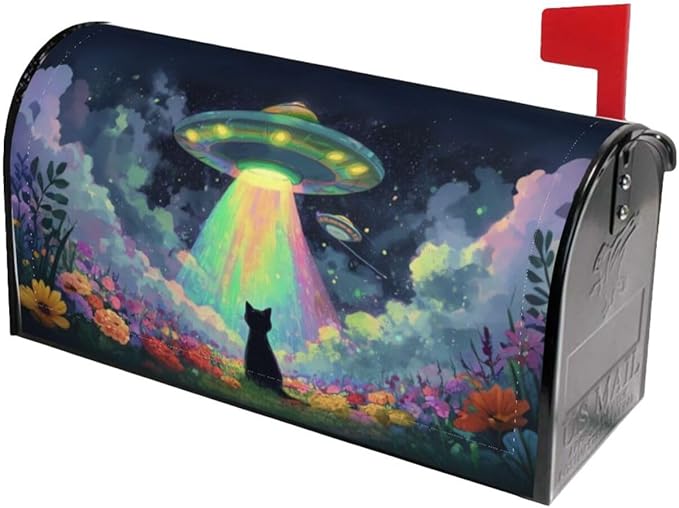 Funny Cat Mailbox Covers Magnetic Letterbox Covers 21x18 Inch for Garden Outdoor Decoration