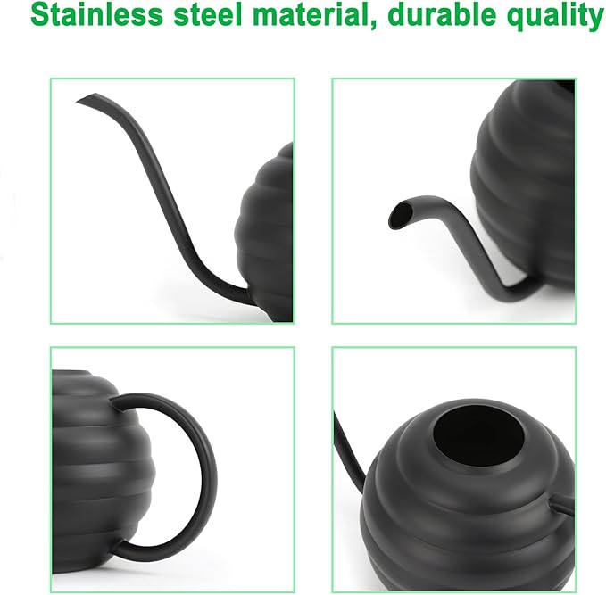 Plant Watering Bottle, 400ml/14oz, Retro Style Watering Can, Frosted (Black)