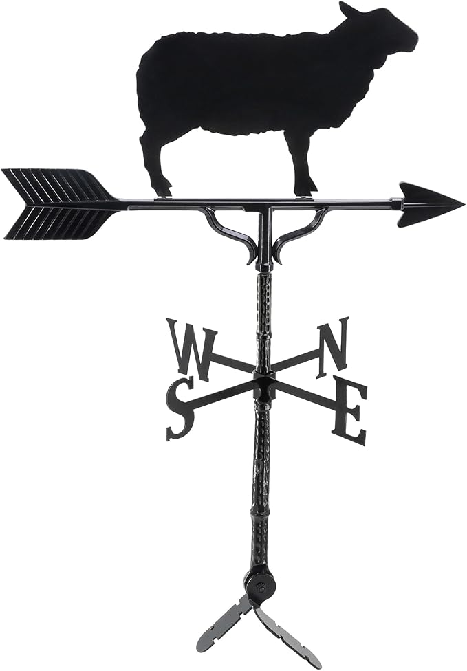 Sheep Weathervane - Metal Sheep Weathervane - Roof Mount Included - 4 Mount Options - 14 Colors Available