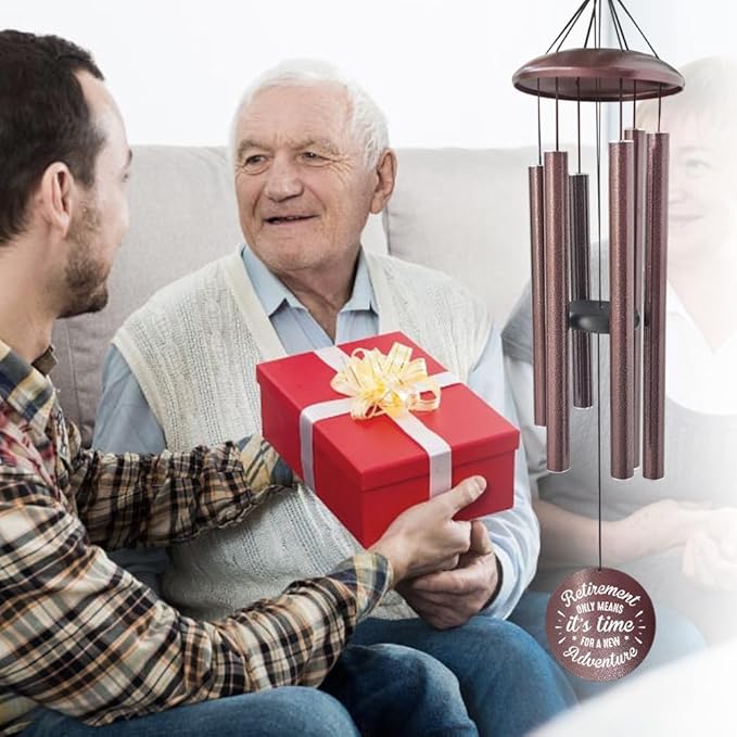 Personalized Retirement Wind Chimes, Retirement Gifts for Women, Retirement Gifts for Women 2024, Wind Chimes for Outside 36-inch Deep Tone, Never Forget The Difference You Made.