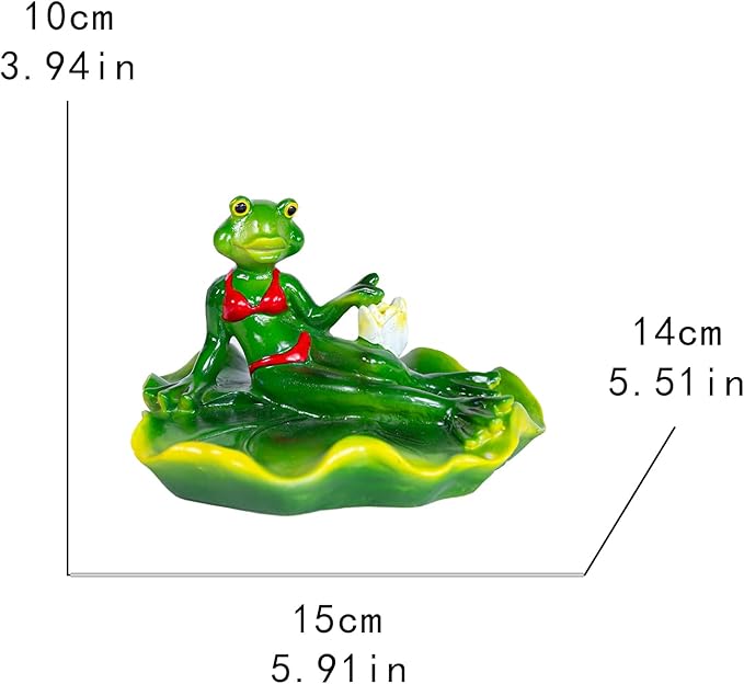 Floating Frog Garden Decor, Lily Pad Pond Ornament, Red Bikini Design,Craft for Floating Lotus Flower Home Garden Decoration Photo Prop Gift