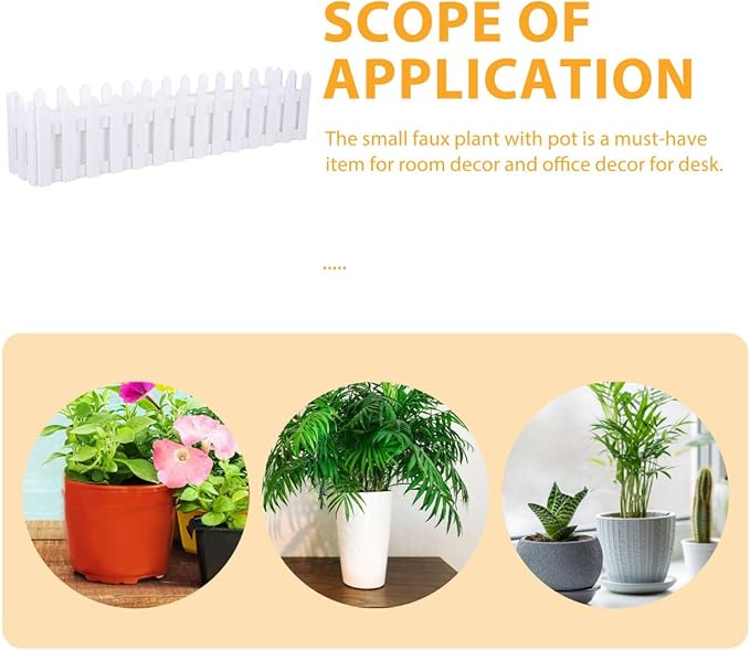 DOITOOL Wooden Picket Fence Planter Box with Foam Inserts, Wood Window Box DIY Plant Basket Container Decorative Garden Planter for Artificial Flower Plants Garden Decor, White - 19.7 x 4.4 x 3.6 in