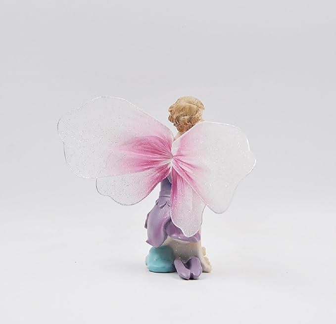 Comfy Hour Flower Fairy in Pastel Violet Dress Figurine, Collectible for Home Decoration, Fairyland Collection