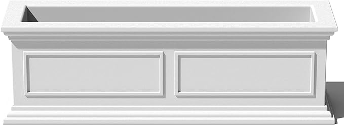 Veradek Brixton Window Box Plastic Planter - Large Rectangular Planter for Outdoor Balcony/Windowsill | Crack-Resistant All-Weather | Classic Estate Design for Flowers, Herbs, Succulents