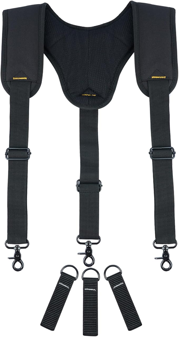 MELOTOUGH Tool Belt Suspender 3 point padded suspenders plus 3 pack suspender loop