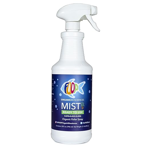 FOOP Mist - Organic Foliar Spray Made from Fish Manure (with Fresh Minty Scent) | Corrects & Prevents Plant Nutrient Deficiencies | Ready to Use, No Mixing Required (32oz)