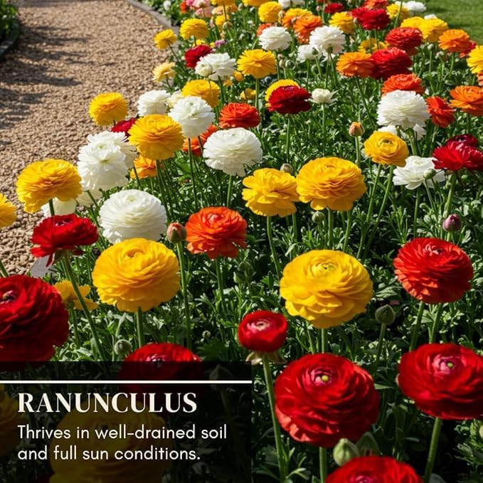 Ranunculus Mix Color Bulbs for Planting (10 Bulbs)