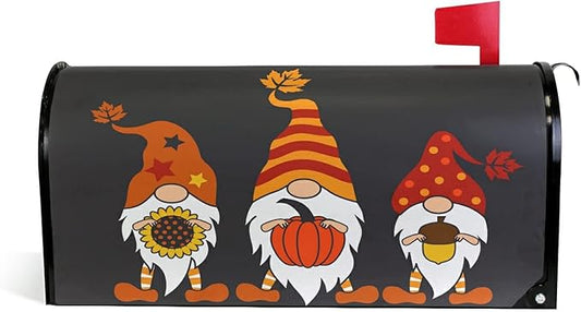 ALAZA Thanksgiving Fall Gnomes Autumn Magnetic Mailbox Cover MailWraps Garden Yard Home Decor for Outside Standard Size-18"x 20.8"