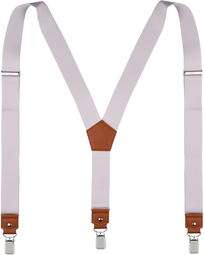 Suspenders for Men Y Back Adjustable Elastic with Strong Clips 47 Inches