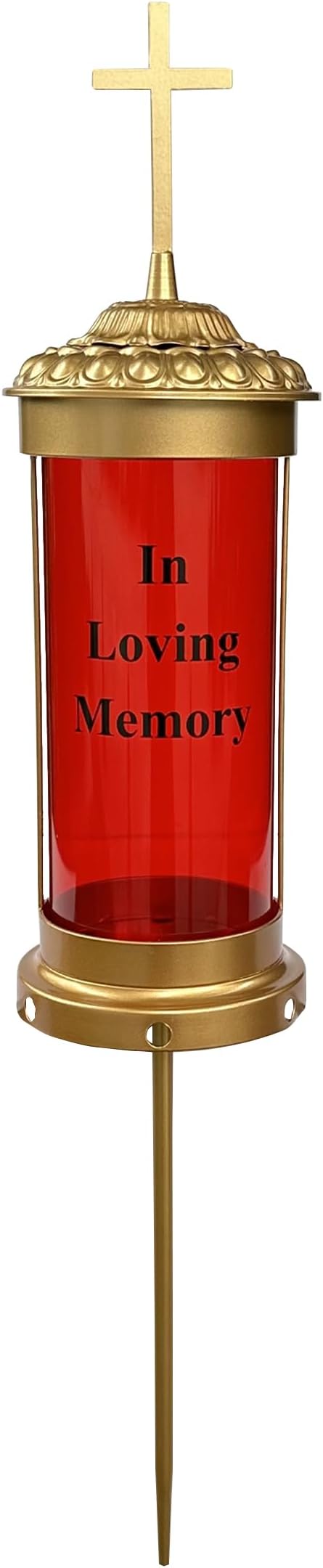 Generic Gravesite Decorations for Cemetery with Eternal Light Memorial Lanterns for Halloween Candle Light Decorations with Stakes and Cross