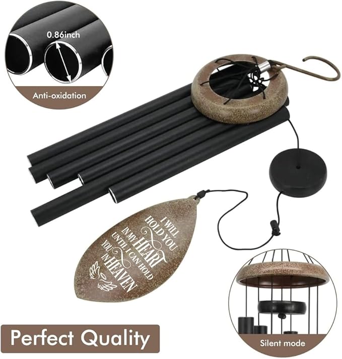 ASTARIN Personalized Name 35" Memorial Wind Chimes for Outside, Metal Sympathy Gifts for Loss of Mother Father Loved One, Bereavement Wind Chime in Memory Gift