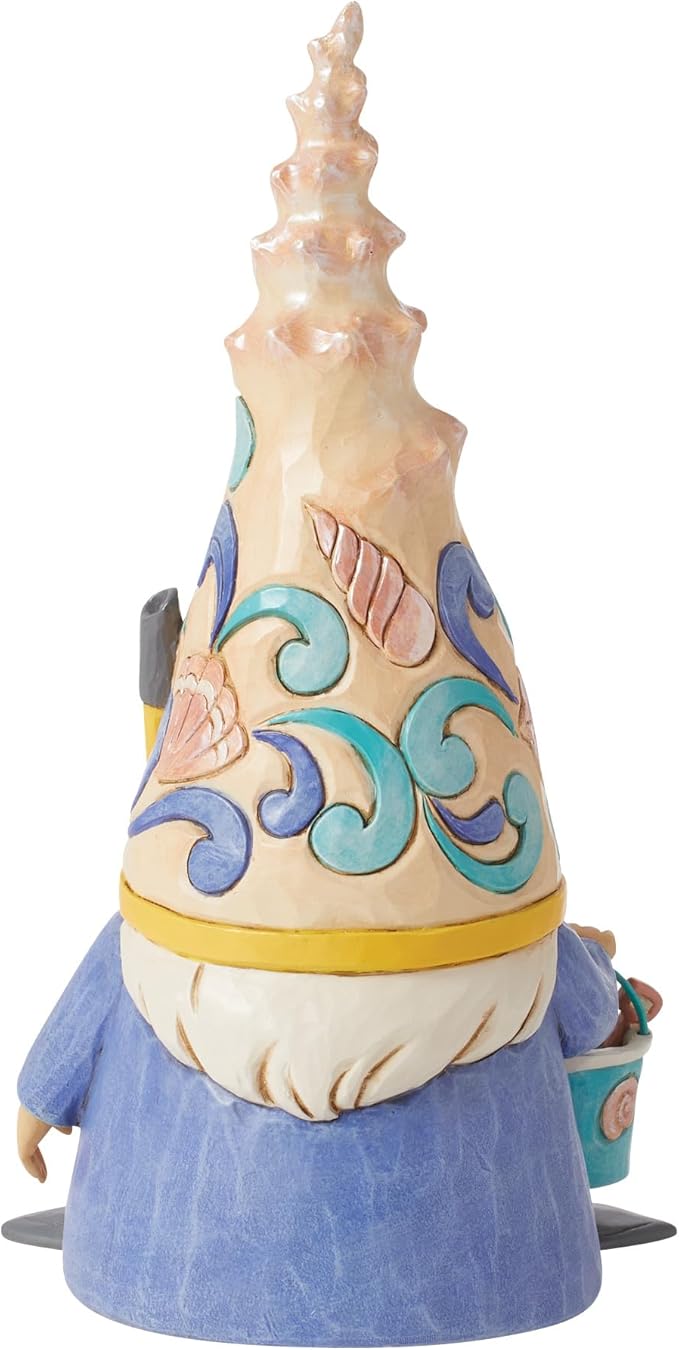 Enesco Jim Shore Heartwood Creek Coastal Gnome Snorkel Shell Figurine- Resin Hand Painted Decorative Beach Home Decor Statue Figurines, 7.75 Inch