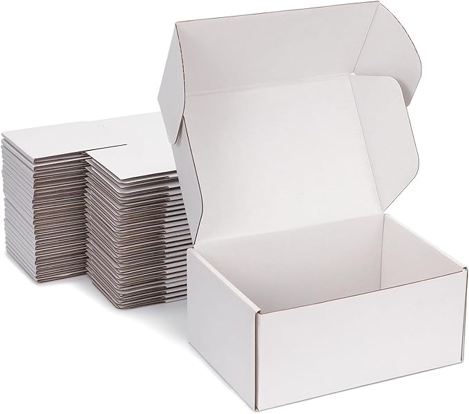 Small Shipping Boxes 9x6x4 Inch (25 Pack) - Sturdy White Corrugated Cardboard Boxes for Small Business, Ecommerce, Mailing & Packaging | Recyclable Gift & Storage Boxes