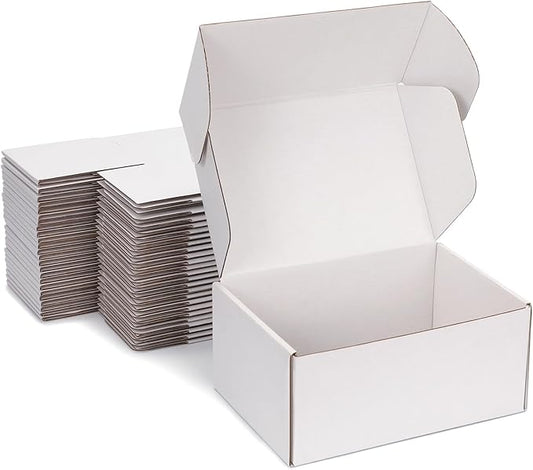 Small Shipping Boxes 9x6x4 Inch (25 Pack) - Sturdy White Corrugated Cardboard Boxes for Small Business, Ecommerce, Mailing & Packaging | Recyclable Gift & Storage Boxes