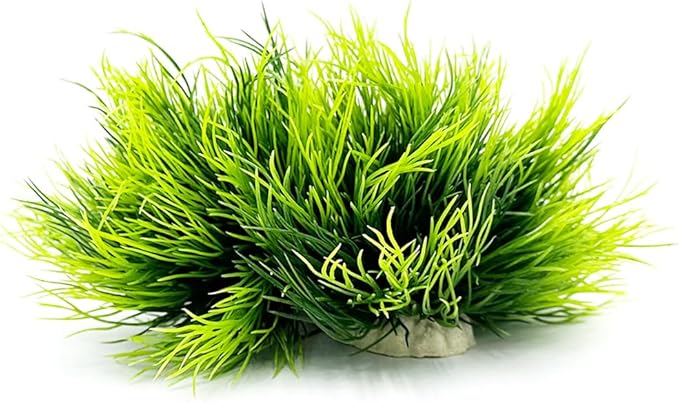 Smoothedo-Pets Aquarium Plants Fish Tank Decorations 2pcs Small Size/3.5inch Ornament Plastic Artificial Plant Goldfish Waterscape Fish Hides Mini Grass Set (2pcs/Green)