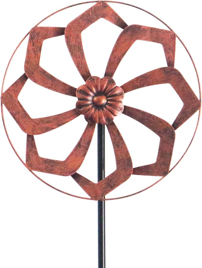 Outdoor Garden Wind Spinner Metal Decorative Yard Kinetic Sculpture Classic Rustic 48x10 Inch