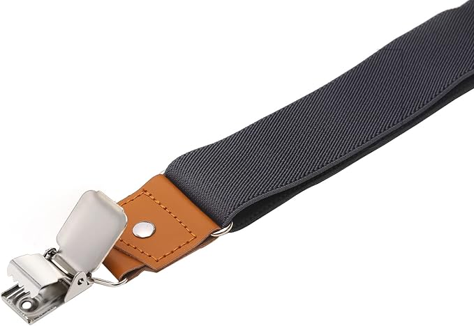 Suspenders for Men Y Back Adjustable Elastic with Strong Clips 47 Inches