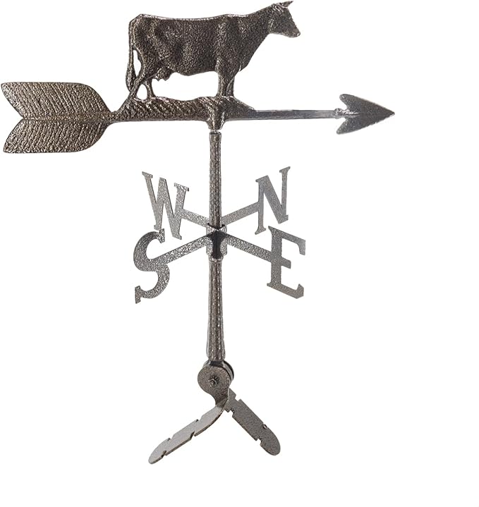 Montague Metal Products - Weathervane - Cast Aluminum Weathervane -Includes Roof Mount - 6 Colors Available (Cow, Hammered Bronze)