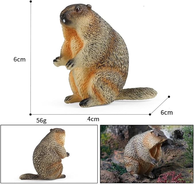 3PCS Groundhog Figurine Groundhog Sculpture Groundhog Model Animal Model Home Decoration Outdoor Garden Statue
