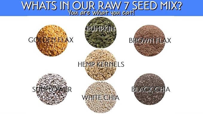 Gerbs Super 7 Seed Snack Mix 14 oz. | Raw, No Artificial Additives, Resealable Bag | Crunchy Pumpkin, Sunflower, Brown & Golden Flax, Black & White Chia, Hemp | Top 14 Allergen-Free