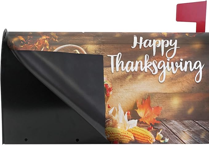 ALAZA Happy Thanksgiving Magnetic Mailbox Cover MailWraps Garden Yard Home Decor for Outside Standard Size-18"x 20.8"