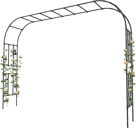 Garden Arch, 126''x94.5'' Arbor Trellis, Trellis for Climbing Plants Outdoor, Garden Arch Arbor for Flower, Climbing Vine Vegetable, Fruit and Lawn(Black)