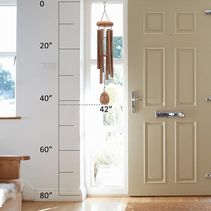 Large Wind Chimes for Outside Deep Tone,42" Memorial Wind Chimes for Loss of Loved one, Sympathy Gifts Outdoor Decor in Garden,Porch, Backyard and Patio (Bronze)