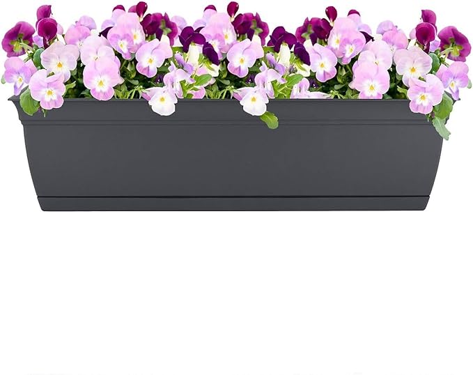 The HC Companies 30" Eclipse Plastic Window Box 7.76"x29.98"x6.57" Plastic Eclipse in Warm Gray Color