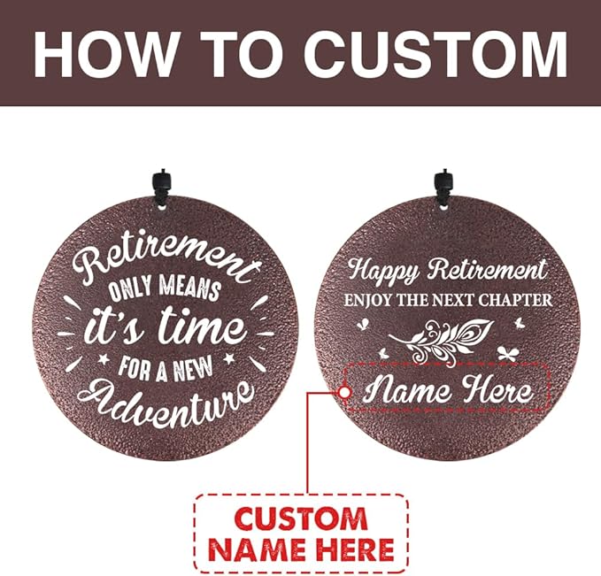 Personalized Retirement Wind Chimes, Retirement Gifts for Women, Retirement Gifts for Women 2024, Wind Chimes for Outside 36-inch Deep Tone, Never Forget The Difference You Made.