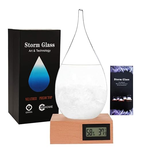 Storm Glass Weather Predictor,Christmas Unique Gifts, Christmas Snow Globe Barometer, Storm Glass Weather Station, Decorative Weather Predictor,Decorative Glass Bottles for Home and Office (XXL)