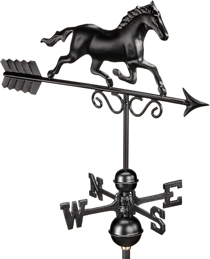 Galloping Horse Weathervane 1974K - Black Finish by Good Directions, 24"L x 15"H