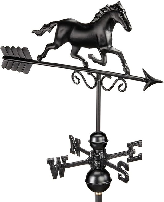 Galloping Horse Weathervane 1974K - Black Finish by Good Directions, 24"L x 15"H