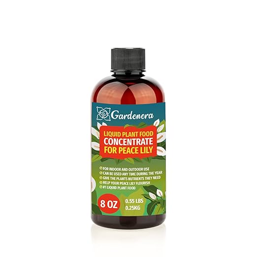 Gardenera Plant Growth Superfood for Peace Lilies with 18 Vitamins & Minerals - Organic Plant Food Fertilizer - Micro-Fungi and Bio-Organisms for Peace Lily Plant Care & Growth Enhancement - 8oz