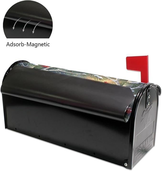 SUABO Mailbox Cover Cardinal Winter Oversize Magnetic Mailbox Covers Wraps for Christmas Home Yard Garden Decor
