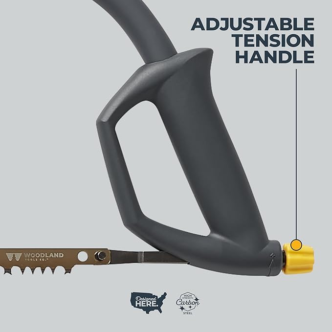 Woodland Tools 24 Inch Bow Saw – Heavy Duty Frame with Hardened Steel Blade, Comfort Grip, Tension Lever, Manual Saw for Trees, Brush, and Christmas Tree Cutting