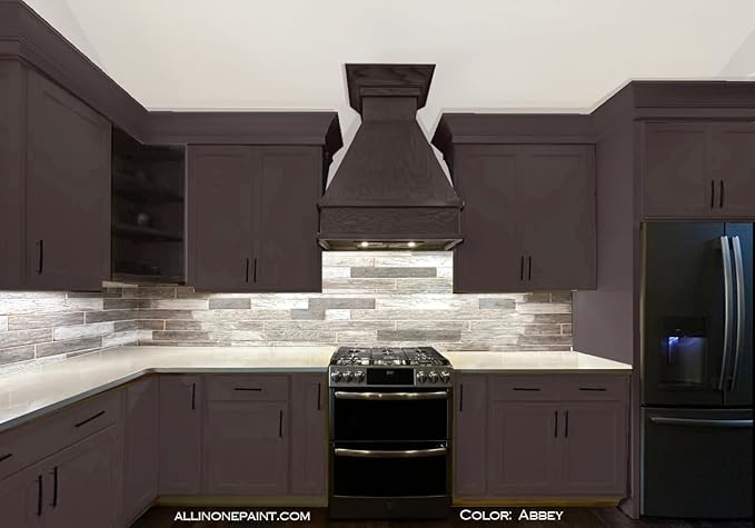 ALL-IN-ONE Paint, Durable cabinet and furniture paint. Built in primer and top coat, no sanding needed. Includes our 30 featured color card - Passion (plum rose), Gallon