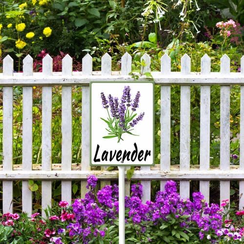 FemiaD Plant Label Signs Planted Herb Garden Markers Waterproof Aluminum Plant Stake Tags Lavender Sign for Nursery Indoor Outdoor Garden Decoration