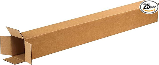 PARTNERS BRAND 4x4x36 Tall Corrugated Boxes, Tall, 4L x 4W x 36H, Pack of 25 | Shipping, Packaging, Moving, Storage Box for Home or Business, Strong Wholesale Bulk Boxes