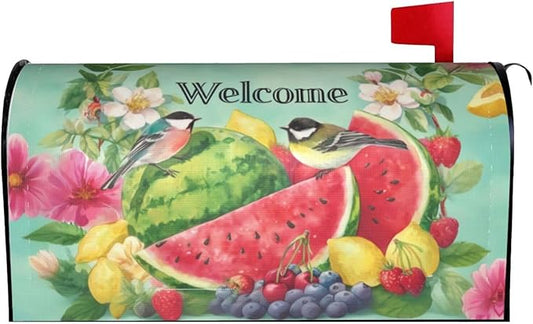 Watermelon Mailbox Covers Magnetic Letterbox Covers 21x18 Inch for Garden Outdoor Decoration