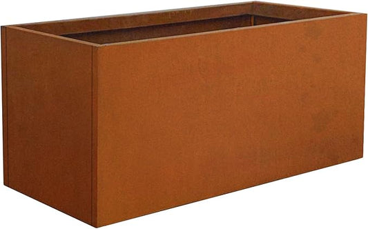 Corten Steel Planter Box Rectangular Planters Large Outdoor Planter Metal Planter Box for Tall Plant Trough Rustic Patina for Garden Yard Commercial Residential Farm 16 in x 31.5 in x 16 in