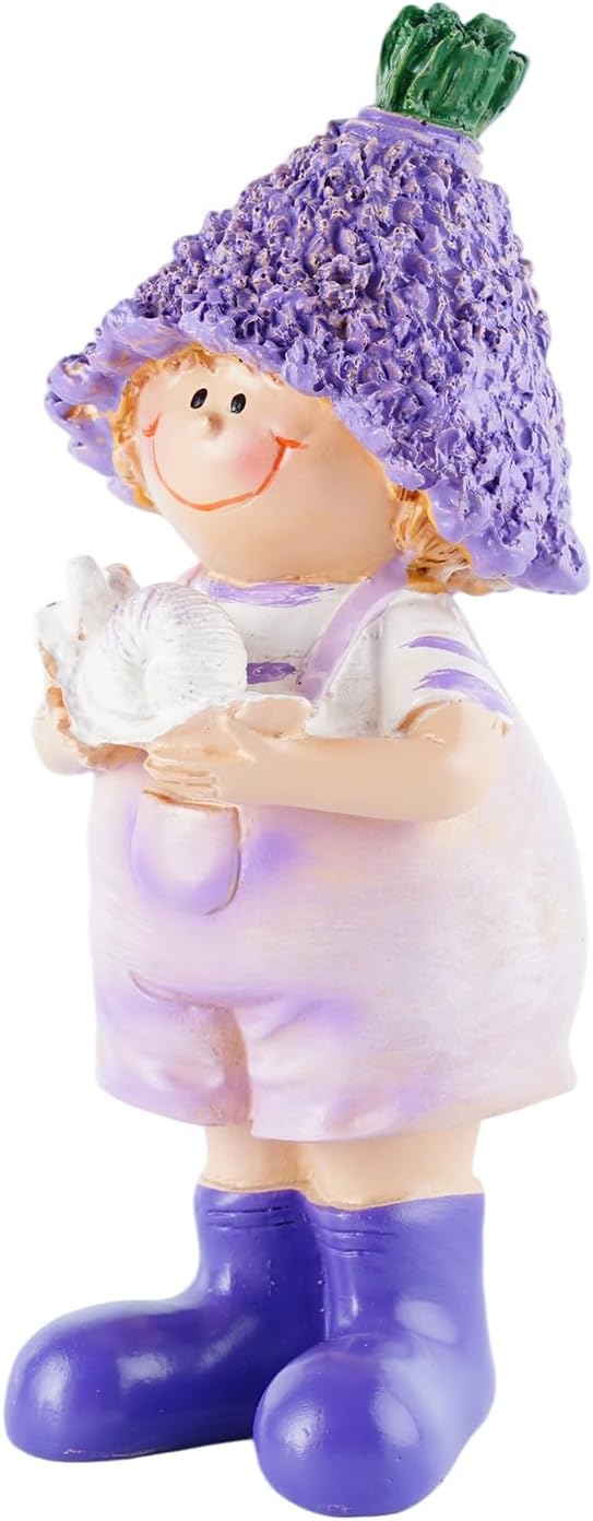 Lavender Outdoor Garden Resin Figurines, Couple Boy and Girl Statues, for Outdoor Patio Lawn Garden Decoration, Valentine's Day Home Decor, Ideal Gift for Mom, Dad and Friends